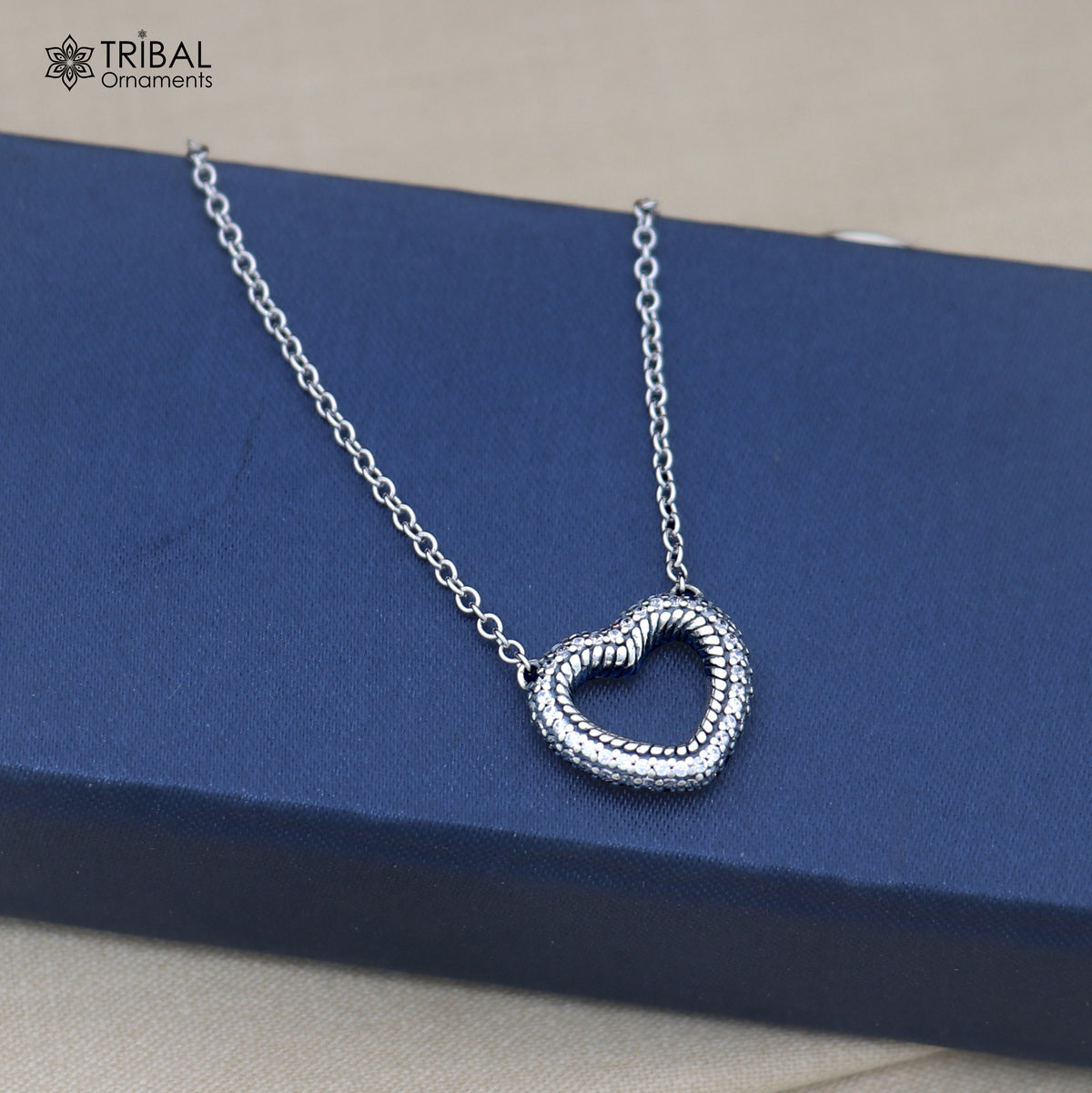 925 sterling silver zircon stone heart shape necklace ms160
