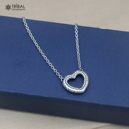 925 sterling silver zircon stone heart shape necklace ms160