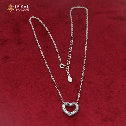 925 sterling silver zircon stone heart shape necklace ms160