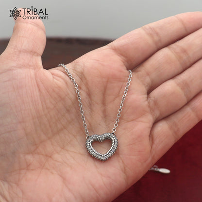 925 sterling silver zircon stone heart shape necklace ms160