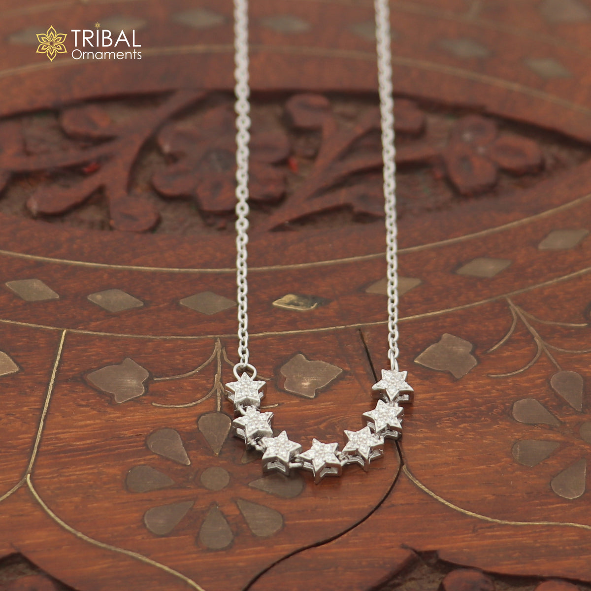 925 sterling silver zircon stone star style classical necklace ms162