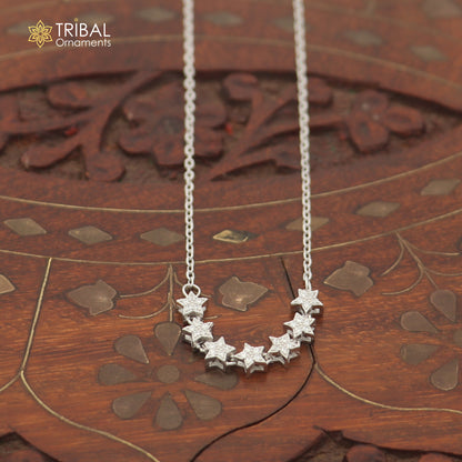 925 sterling silver zircon stone star style classical necklace ms162
