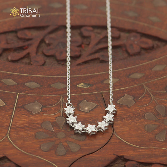 925 sterling silver zircon stone star style classical necklace ms162