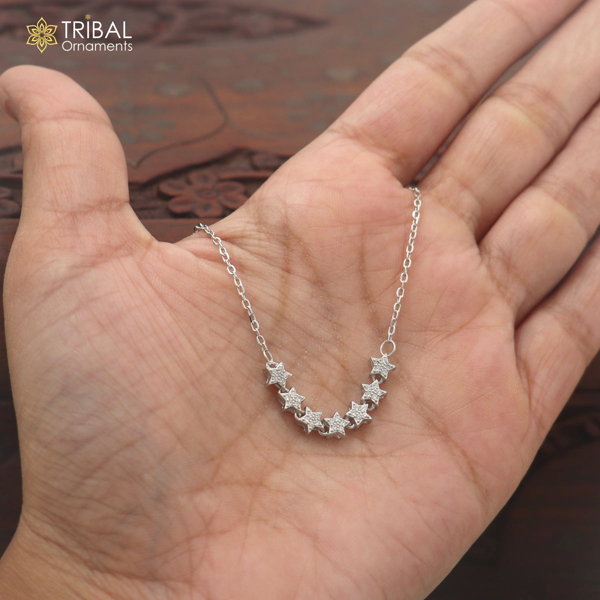 925 sterling silver zircon stone star style classical necklace ms162