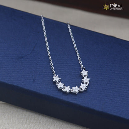 925 sterling silver zircon stone star style classical necklace ms162