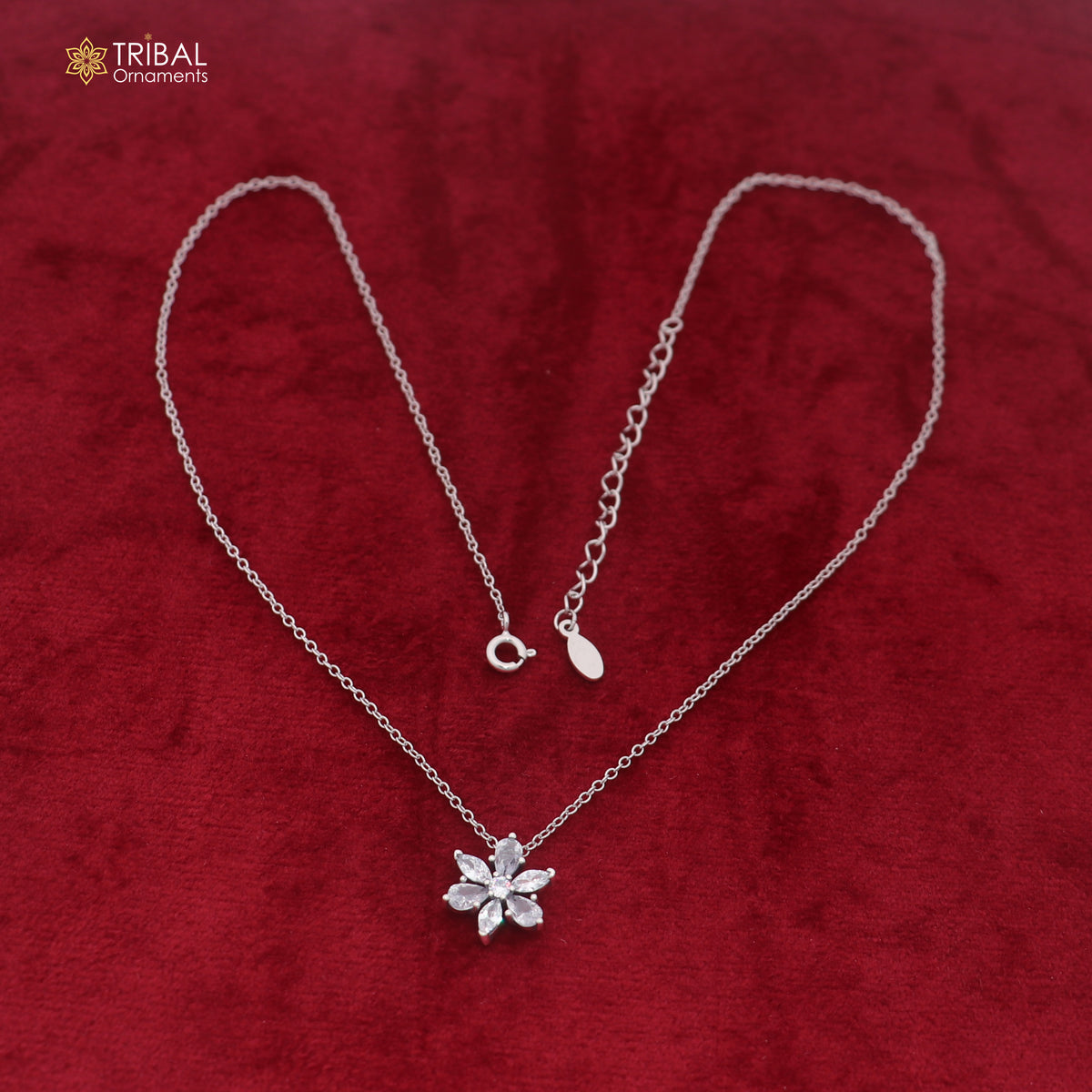 925 sterling silver floral style zircon stone pendant for women's  ms163