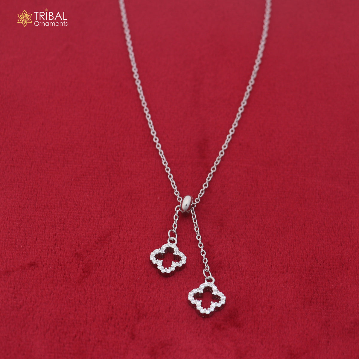 925 sterling silver floral style zircon stone pendant for women's ms165
