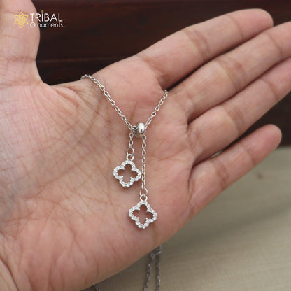 925 sterling silver floral style zircon stone pendant for women's ms165