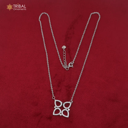 925 sterling silver floral style zircon stone elegant pendant for women's  ms164