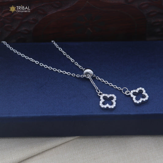 925 sterling silver floral style zircon stone pendant for women's ms165