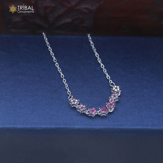 925 sterling silver zircon stone star design amazing necklace for women ms167