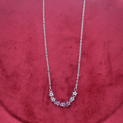 925 sterling silver zircon stone star design amazing necklace for women ms167