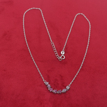 925 sterling silver zircon stone star design amazing necklace for women ms167
