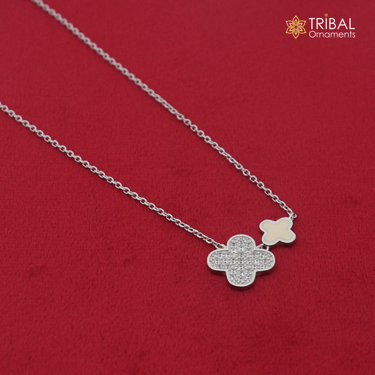 925 sterling silver zircon stone floral style amazing necklace for women ms168