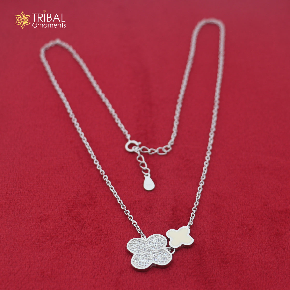 925 sterling silver zircon stone floral style amazing necklace for women ms168