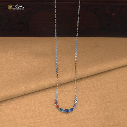 925 sterling silver zircon stone heart design amazing necklace for women ms169