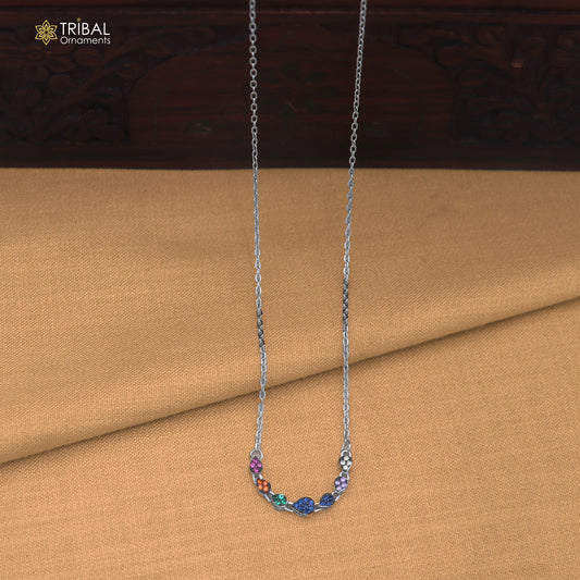 925 sterling silver zircon stone heart design amazing necklace for women ms169