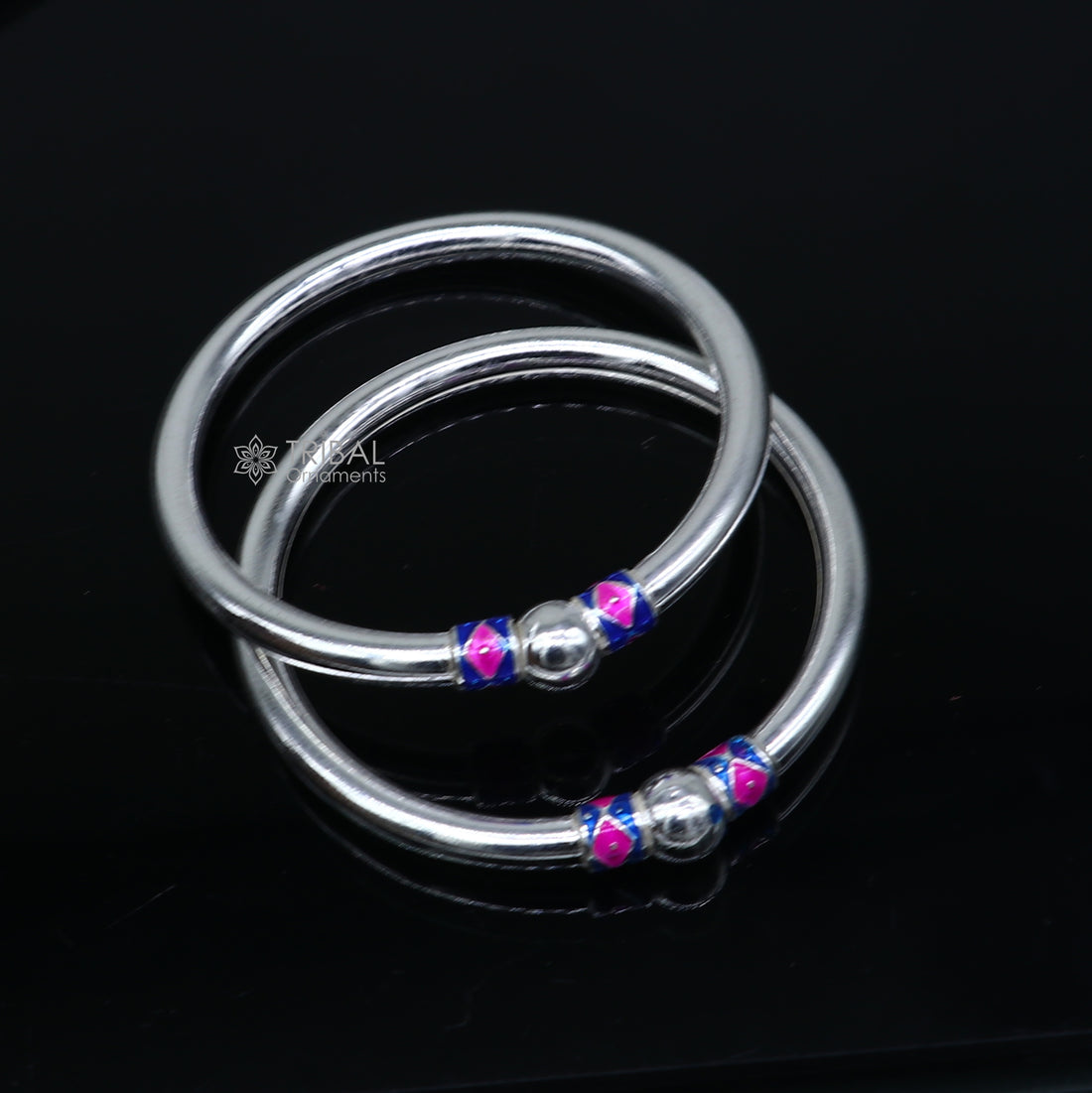 925 sterling silver handmade plain Ball design bangle bracelet kada jewelry, single ball kada bangle nba429 - TRIBAL ORNAMENTS