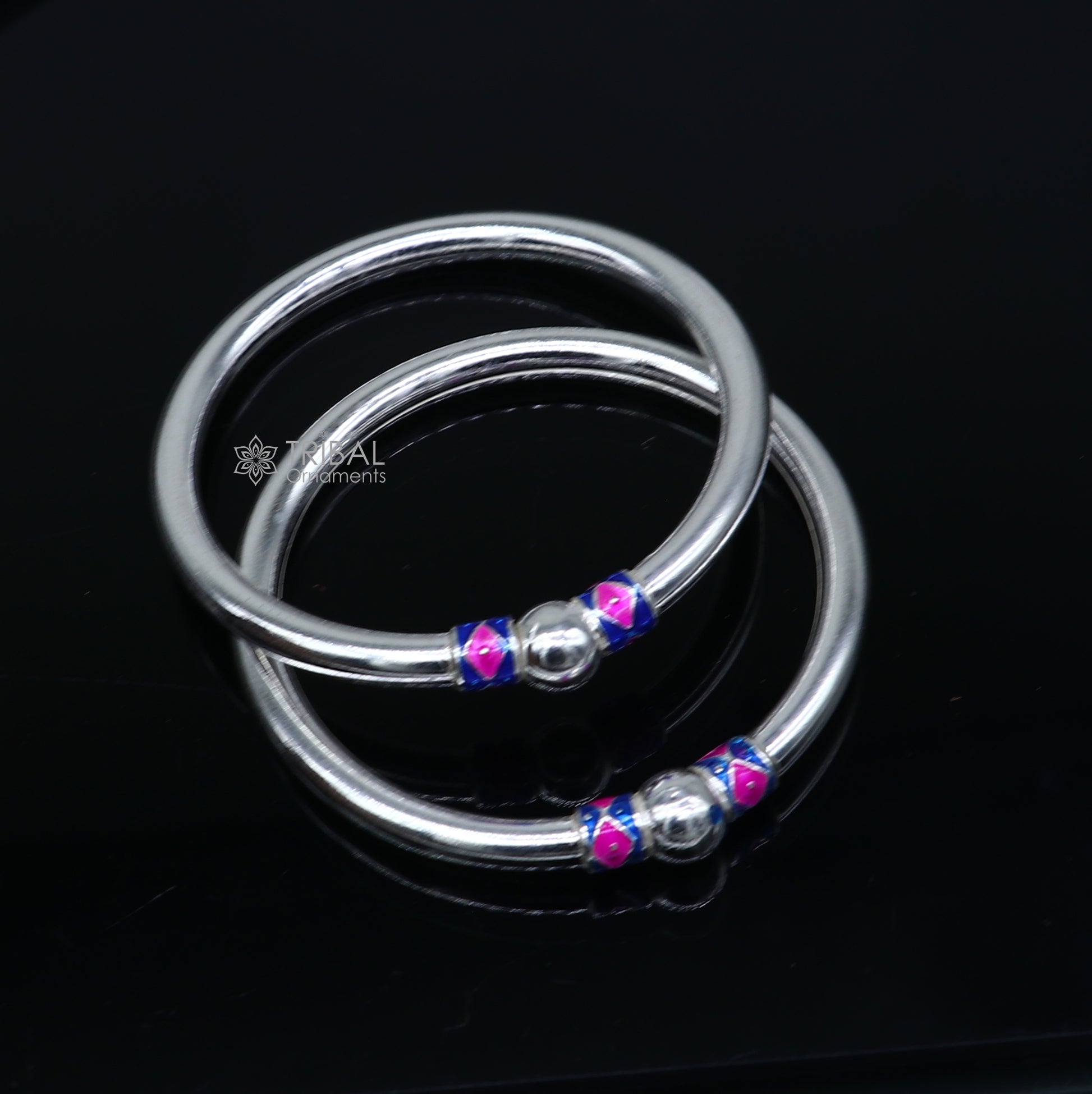 925 sterling silver handmade plain Ball design bangle bracelet kada jewelry, single ball kada bangle nba429 - TRIBAL ORNAMENTS