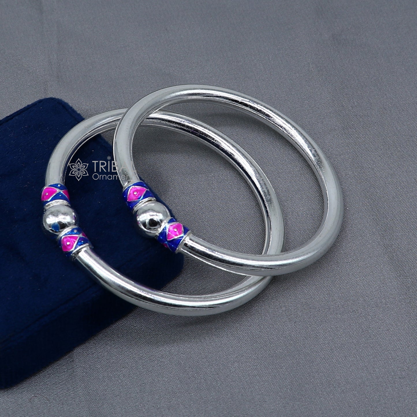925 sterling silver handmade plain Ball design bangle bracelet kada jewelry, single ball kada bangle nba429 - TRIBAL ORNAMENTS