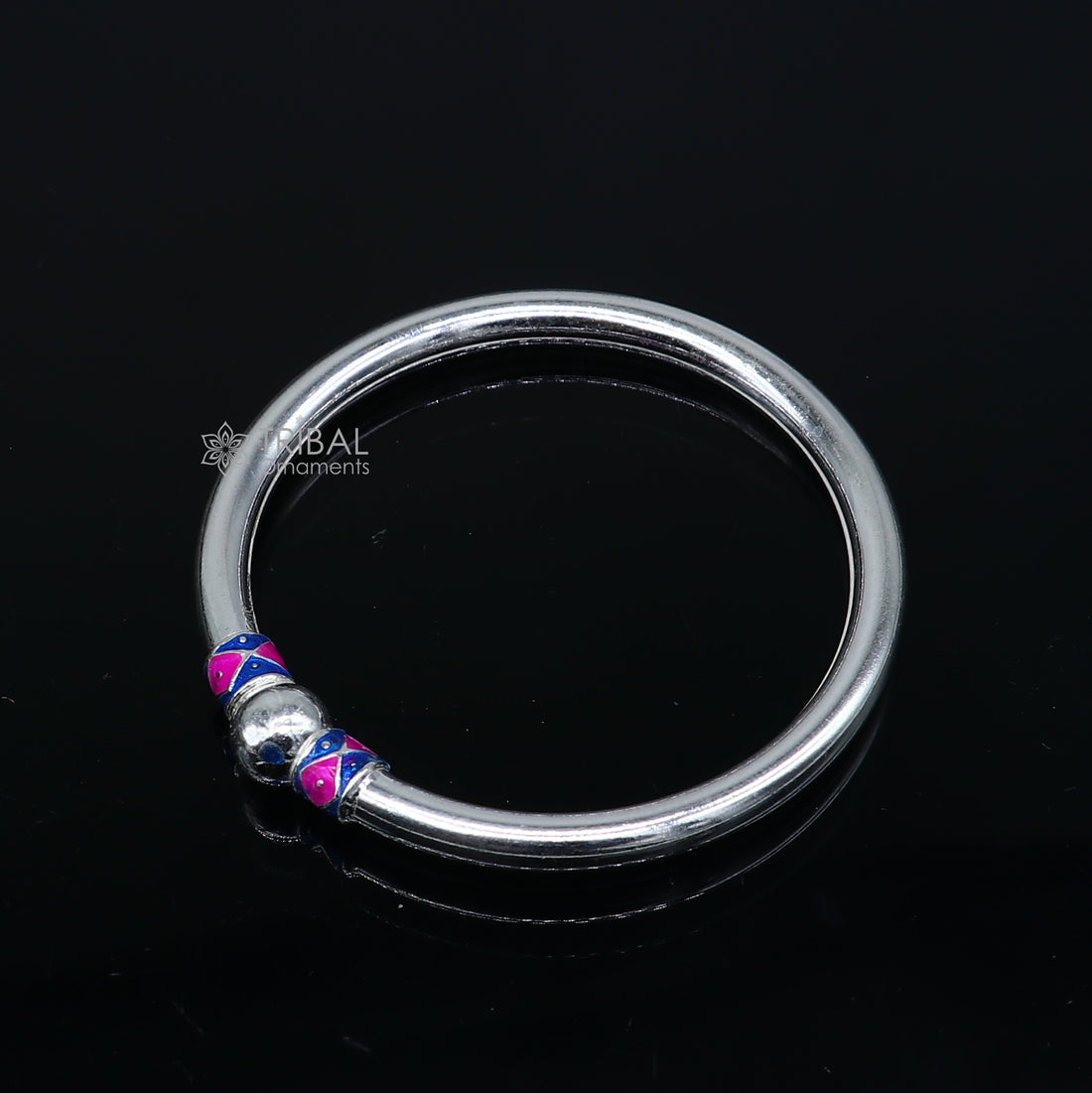 925 sterling silver handmade plain Ball design bangle bracelet kada jewelry, single ball kada bangle nba429 - TRIBAL ORNAMENTS