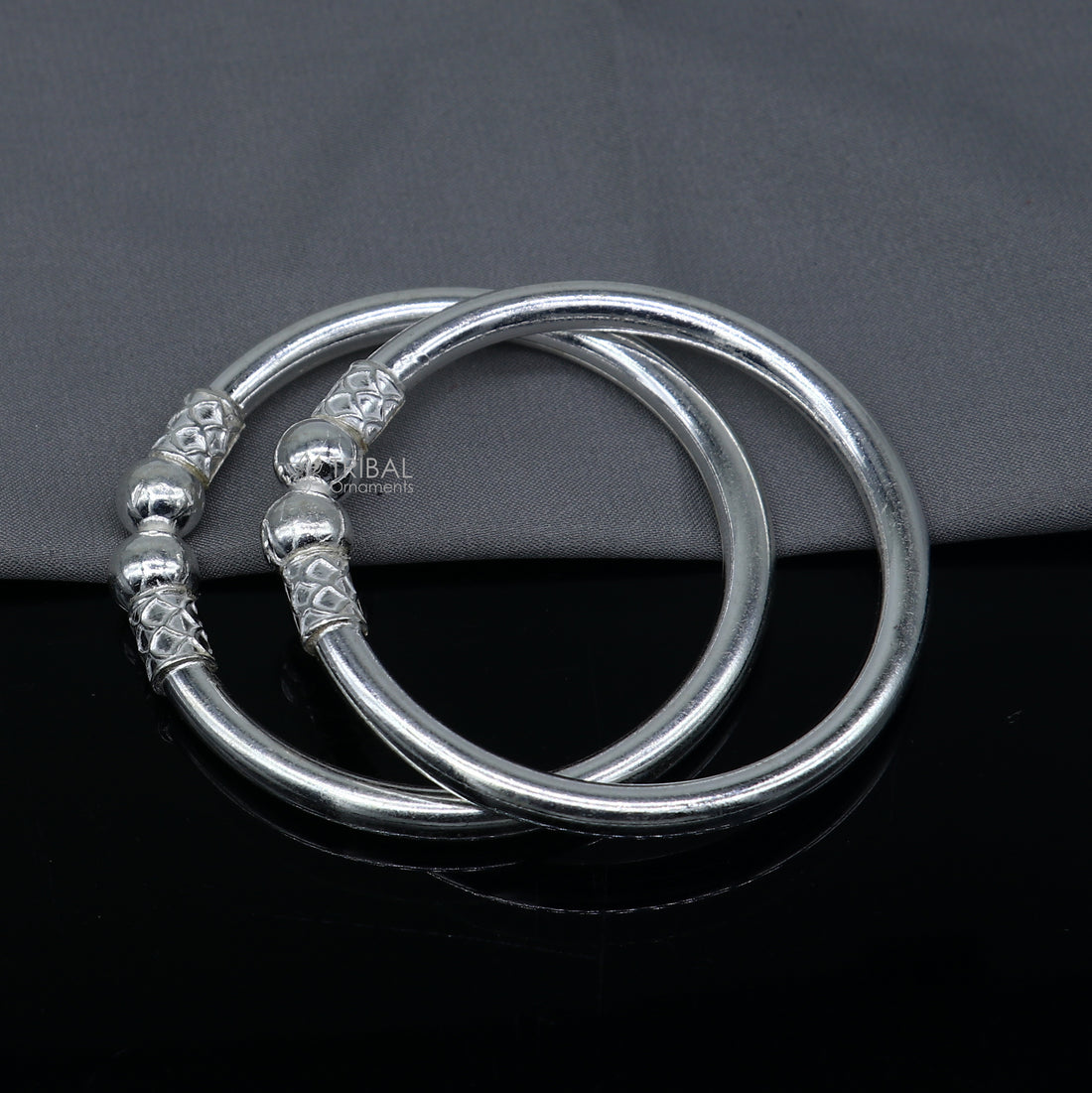 925 sterling silver handmade plain Ball design bangle bracelet kada jewelry, unique ball kada bangle for girls nba430 - TRIBAL ORNAMENTS