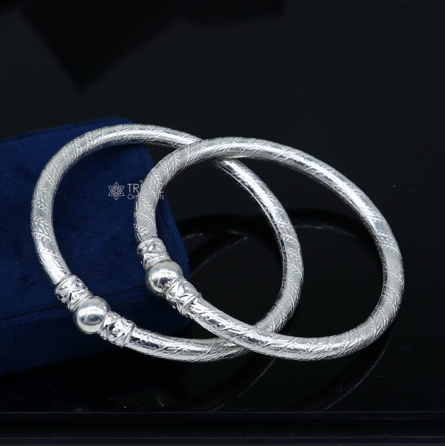 925 sterling silver handmade plain Ball design bangle bracelet kada jewelry, unique ball kada bangle for girls nba432 - TRIBAL ORNAMENTS