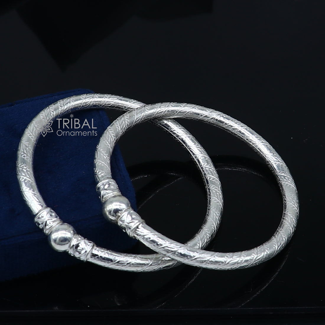 925 sterling silver handmade plain Ball design bangle bracelet kada jewelry, unique ball kada bangle for girls nba432 - TRIBAL ORNAMENTS