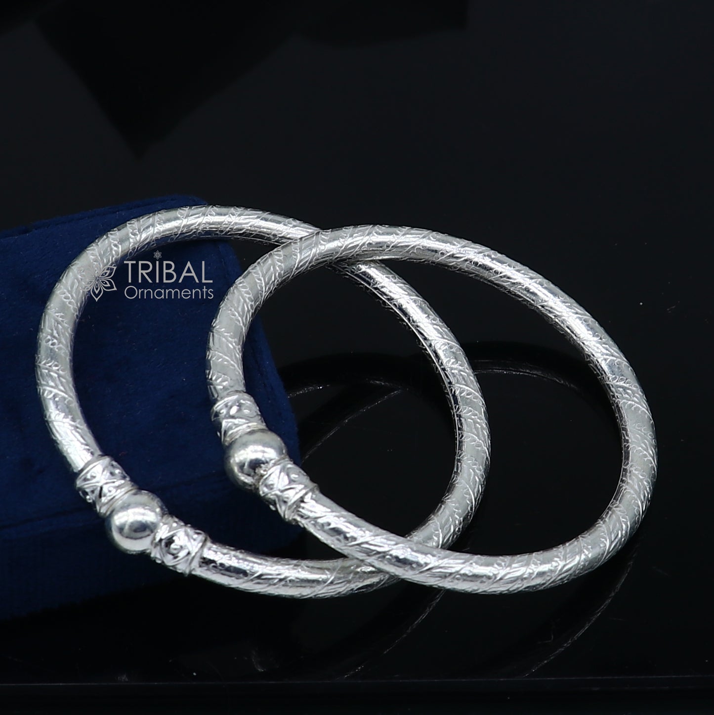 925 sterling silver handmade plain Ball design bangle bracelet kada jewelry, unique ball kada bangle for girls nba432 - TRIBAL ORNAMENTS