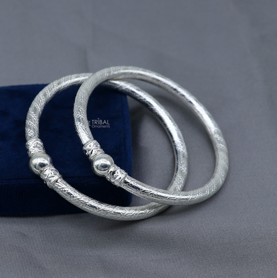 925 sterling silver handmade plain Ball design bangle bracelet kada jewelry, unique ball kada bangle for girls nba432 - TRIBAL ORNAMENTS