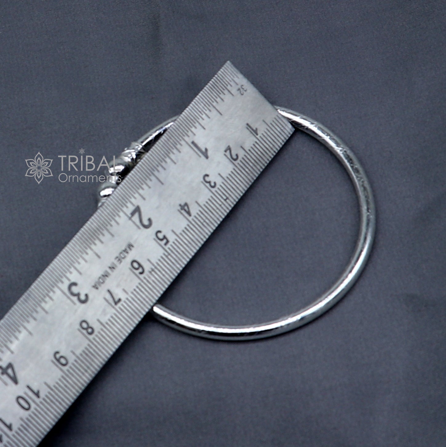 925 sterling silver handmade plain Ball design bangle bracelet kada jewelry, unique ball kada bangle for girls nba433 - TRIBAL ORNAMENTS