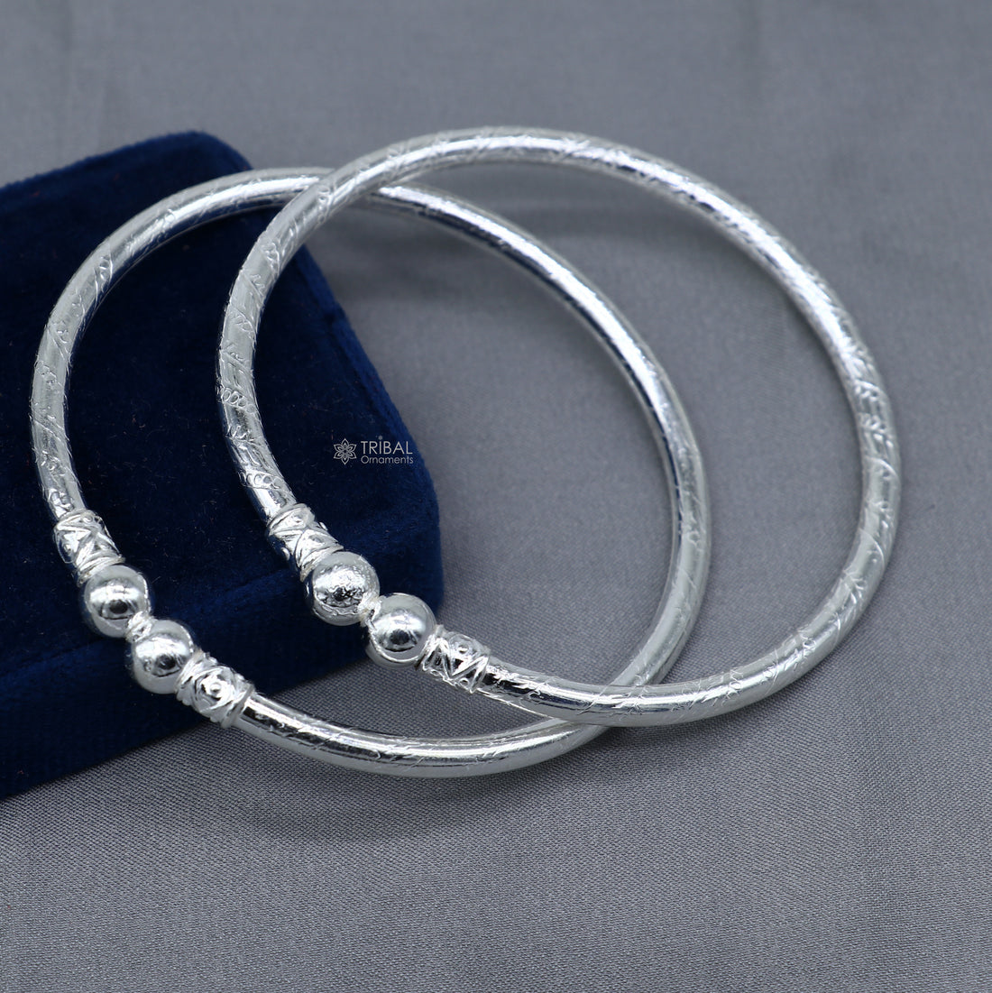 925 sterling silver handmade plain Ball design bangle bracelet kada jewelry, unique ball kada bangle for girls nba433 - TRIBAL ORNAMENTS
