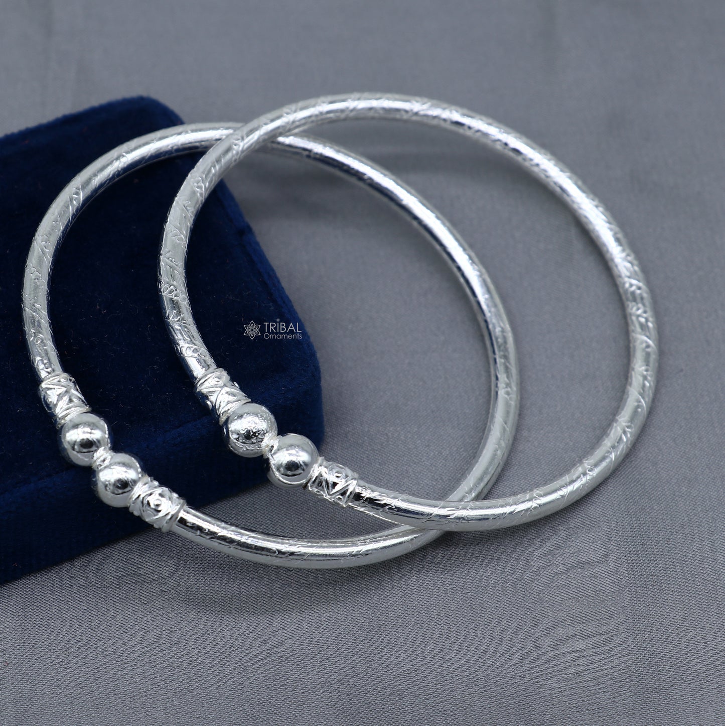 925 sterling silver handmade plain Ball design bangle bracelet kada jewelry, unique ball kada bangle for girls nba433 - TRIBAL ORNAMENTS
