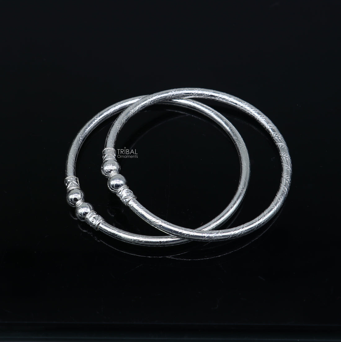 925 sterling silver handmade plain Ball design bangle bracelet kada jewelry, unique ball kada bangle for girls nba433 - TRIBAL ORNAMENTS