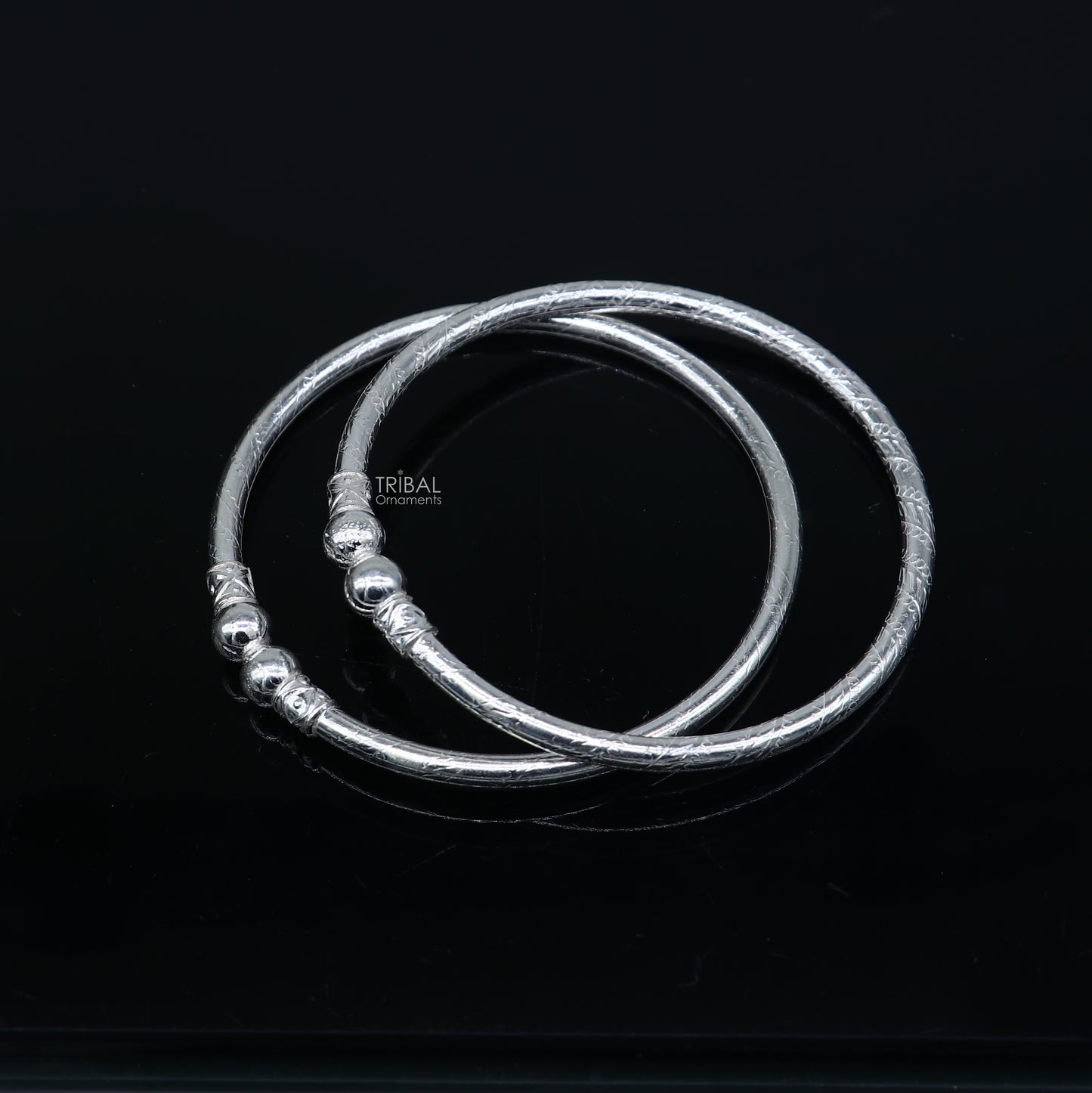 925 sterling silver handmade plain Ball design bangle bracelet kada jewelry, unique ball kada bangle for girls nba433 - TRIBAL ORNAMENTS
