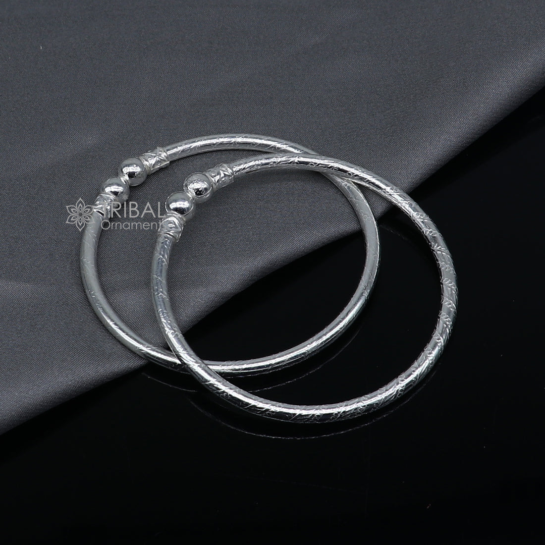 925 sterling silver handmade plain Ball design bangle bracelet kada jewelry, unique ball kada bangle for girls nba433 - TRIBAL ORNAMENTS