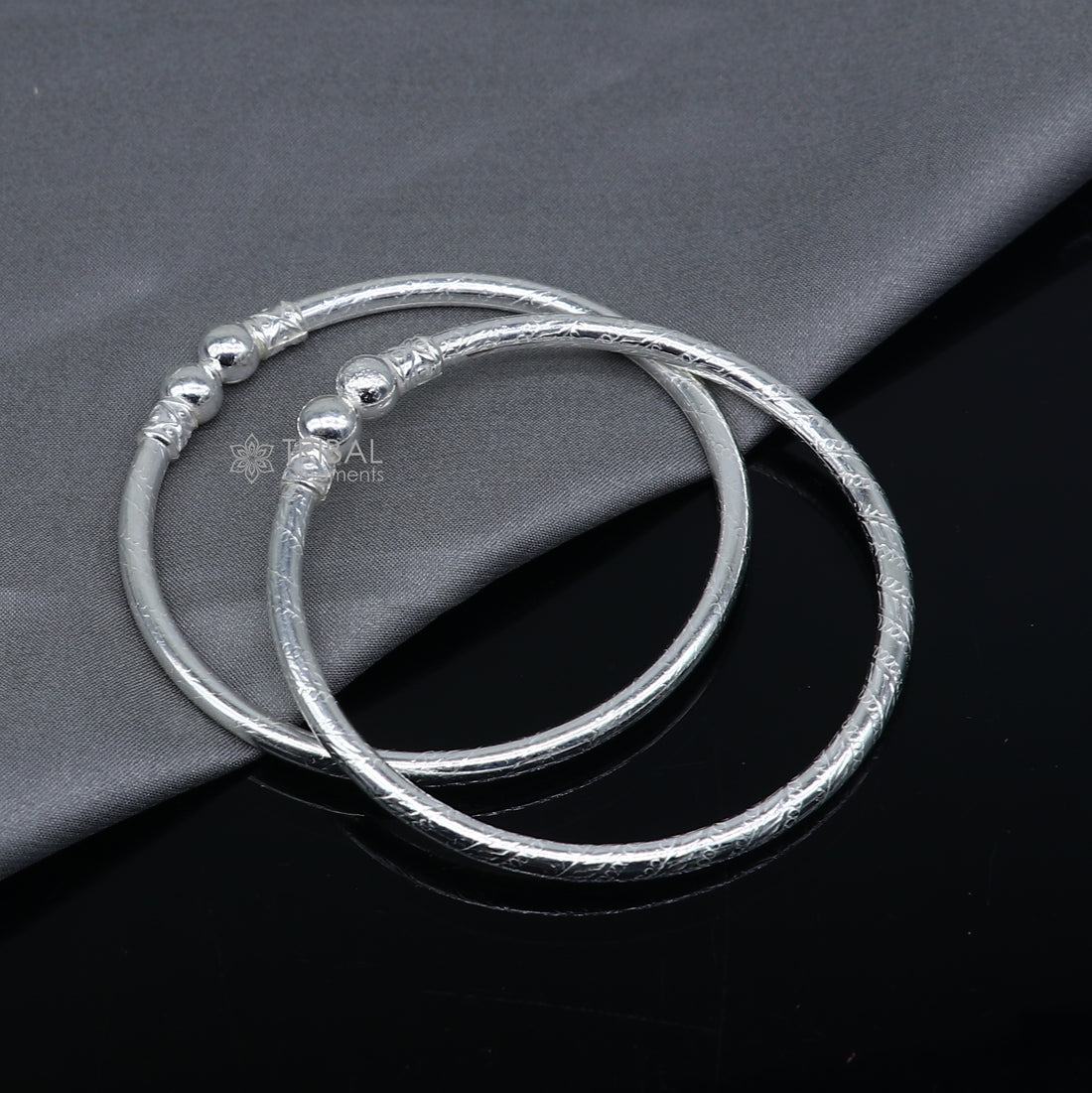 925 sterling silver handmade plain Ball design bangle bracelet kada jewelry, unique ball kada bangle for girls nba433 - TRIBAL ORNAMENTS