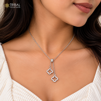 925 sterling silver floral style zircon stone pendant for women's ms165