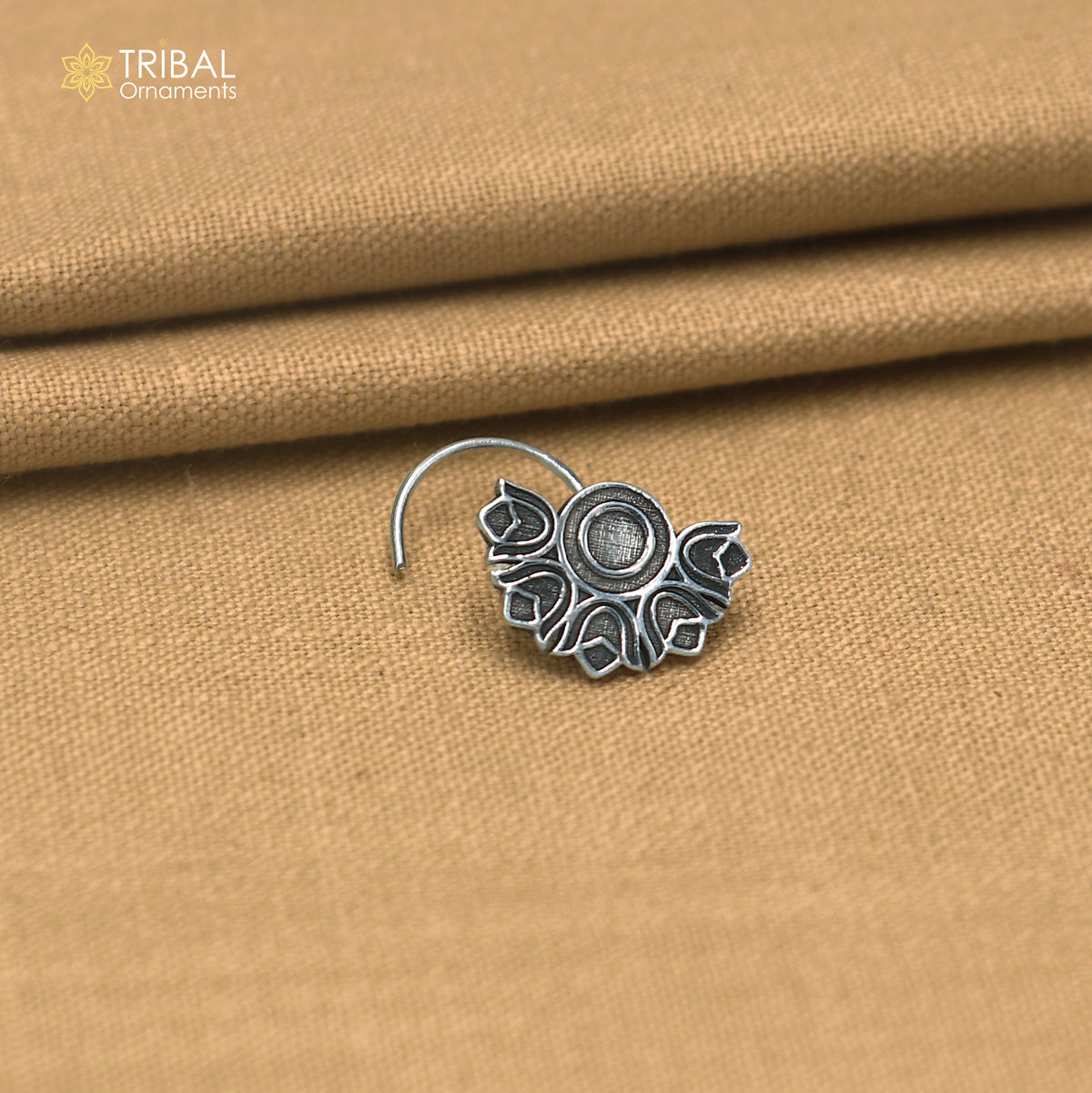 925 sterling silver vintage flower style nose pin ethnic tribal jewelry np136