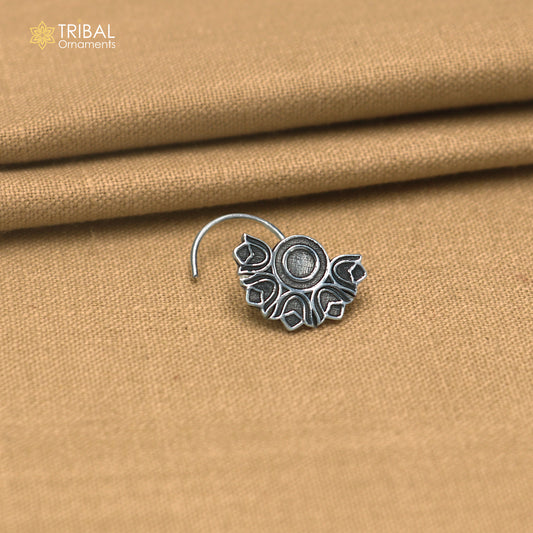 925 sterling silver vintage flower style nose pin ethnic tribal jewelry np136