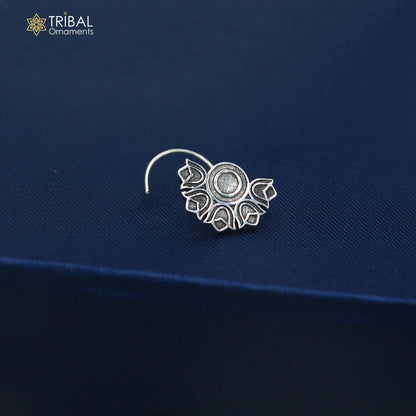 925 sterling silver vintage flower style nose pin ethnic tribal jewelry np136