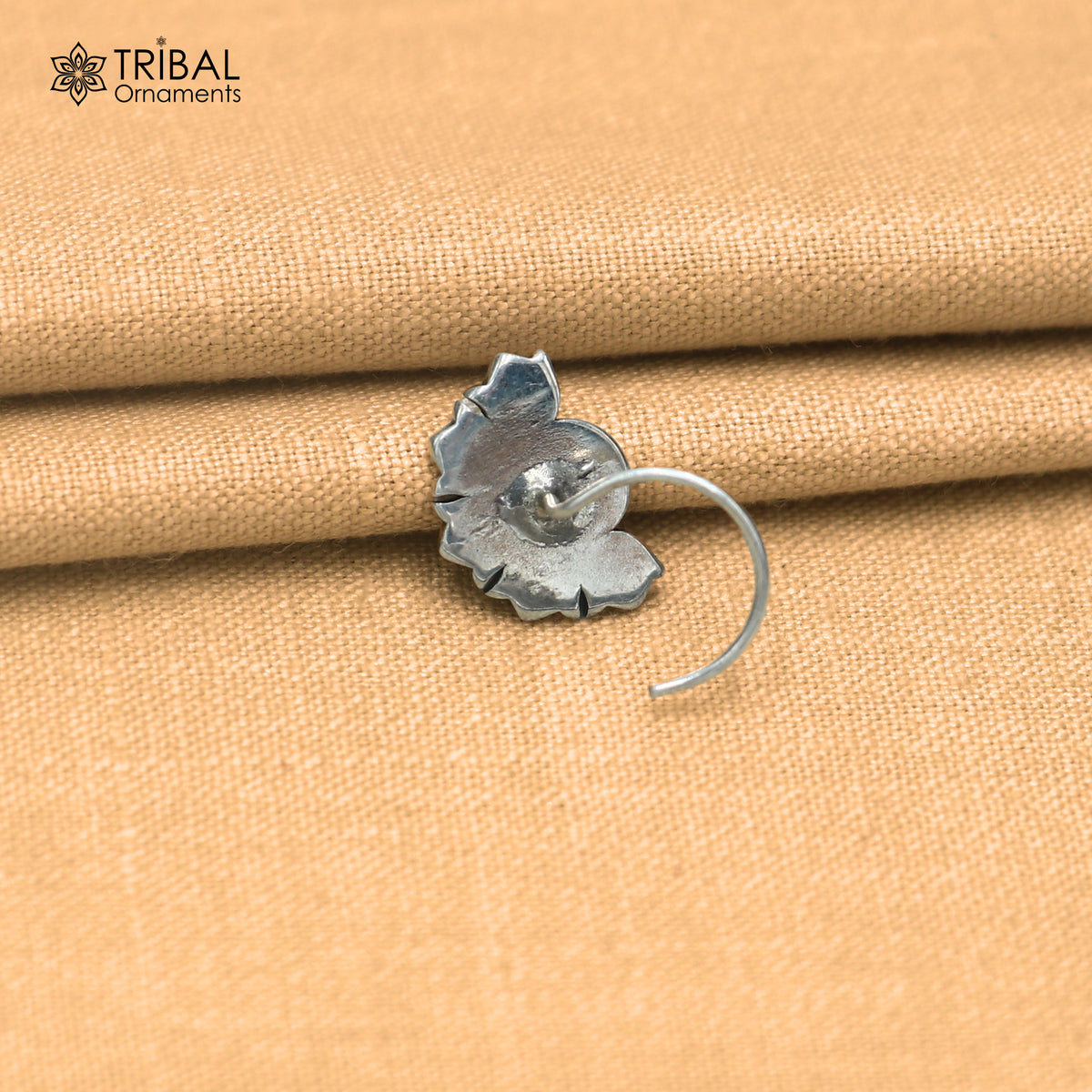 925 sterling silver vintage flower style nose pin ethnic tribal jewelry np136