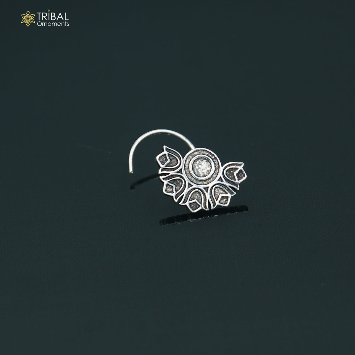 925 sterling silver vintage flower style nose pin ethnic tribal jewelry np136