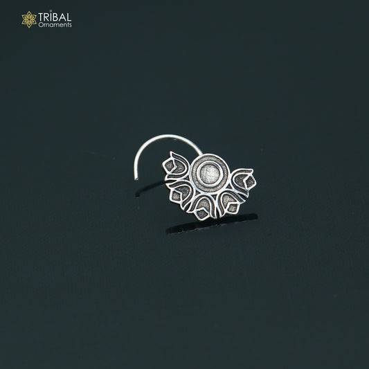 925 sterling silver vintage flower style nose pin ethnic tribal jewelry np136