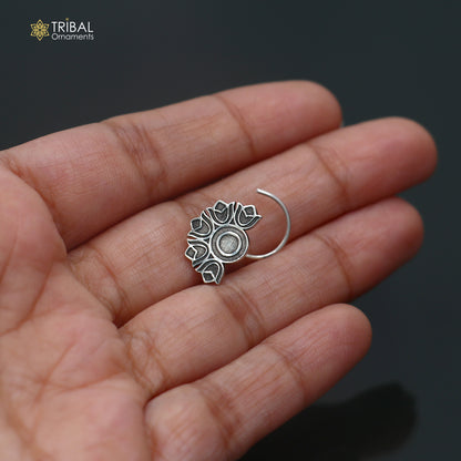 925 sterling silver vintage flower style nose pin ethnic tribal jewelry np136