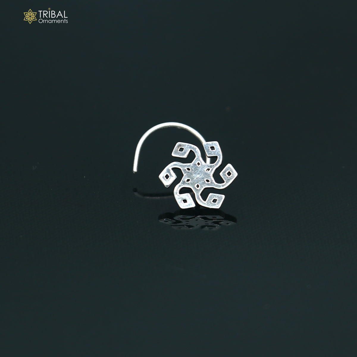 925 sterling silver vintage flower style nose pin ethnic tribal jewelry np137
