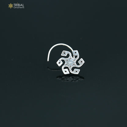 925 sterling silver vintage flower style nose pin ethnic tribal jewelry np137
