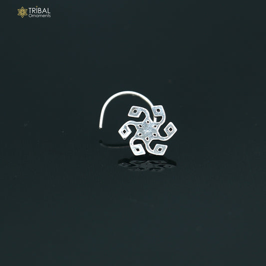 925 sterling silver vintage flower style nose pin ethnic tribal jewelry np137