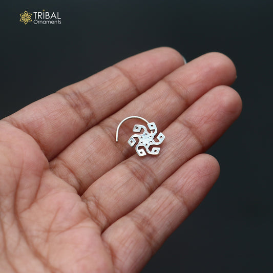 925 sterling silver vintage flower style nose pin ethnic tribal jewelry np137