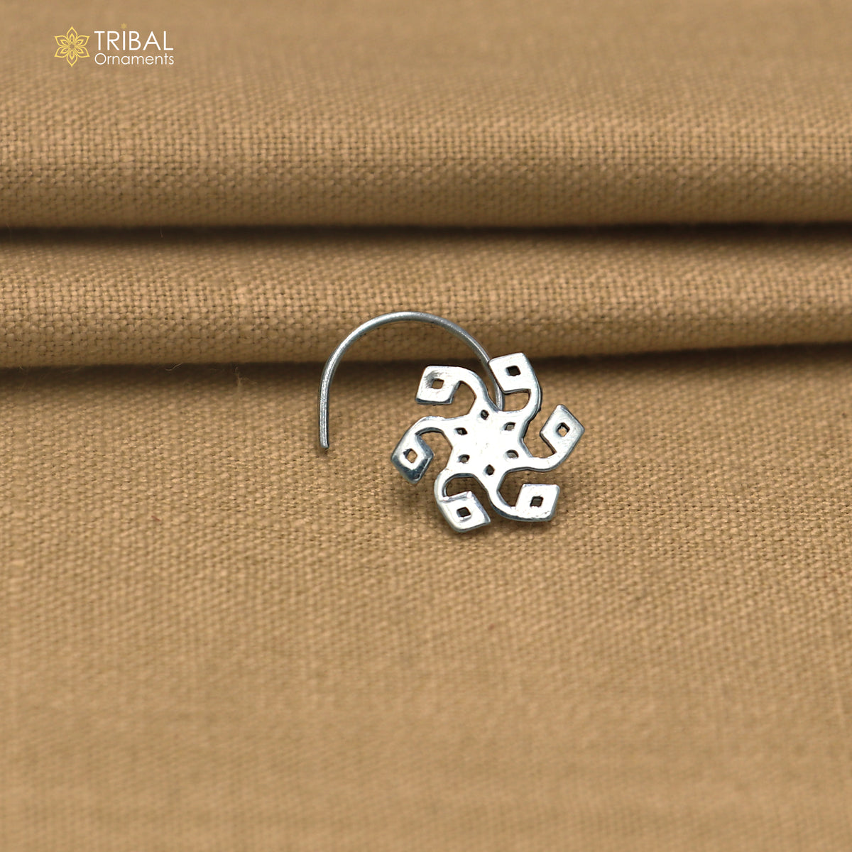 925 sterling silver vintage flower style nose pin ethnic tribal jewelry np137